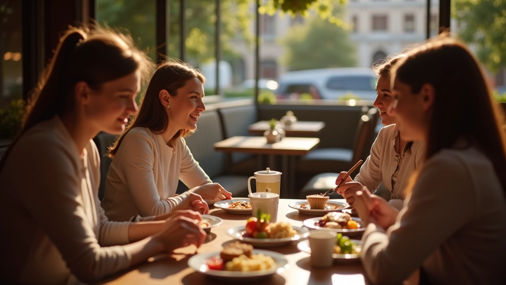 Weekend brunch celebration with group conversation